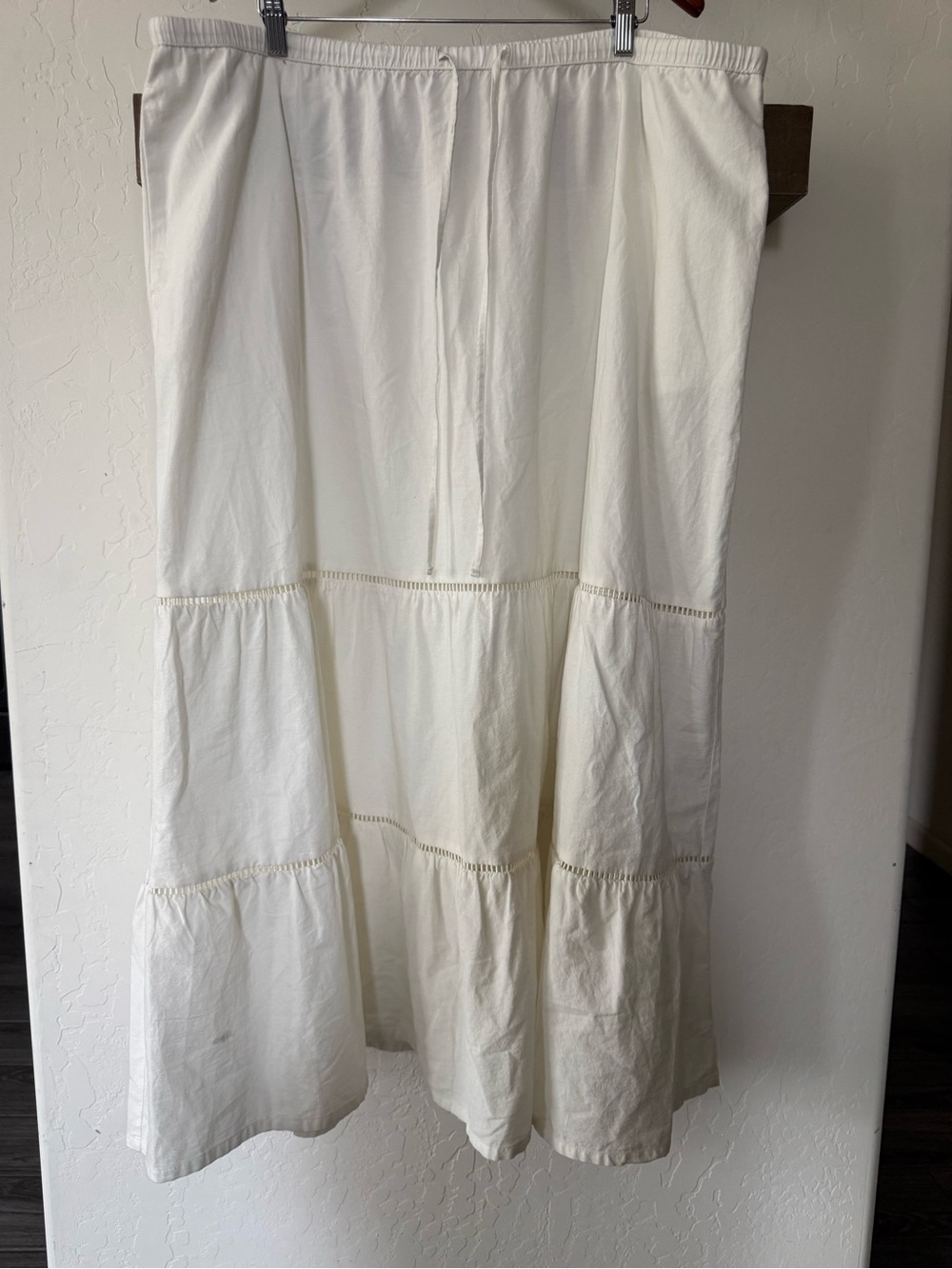 Ava & Viv|White Cream Tiered ruffle Maxi Skirt,cottagecore boho style•••Cotton - Picture 5 of 16